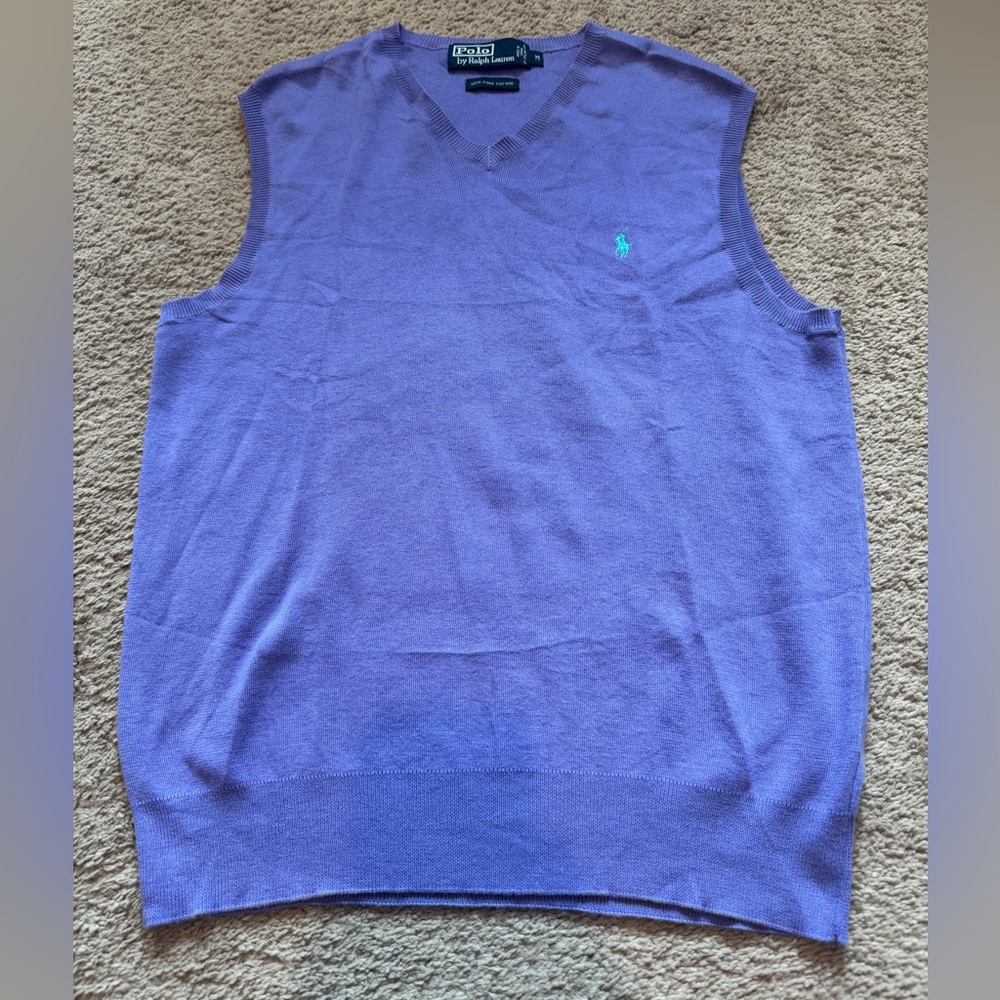 Ralph Lauren Purple Pima Cotton Sweater Vest